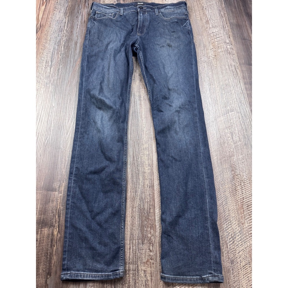 Paige Lennox Slim Fit Jeans Mens 32 Carraway Dark Indigo Denim M653734-7149
